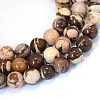 Natural Zebra Jasper Round Bead Strands X-G-E334-4mm-12-1