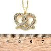 Heart 304 Stainless Steel Micro Pave Clear Cubic Zirconia Pendant Necklaces for Women NJEW-D288-03G-3