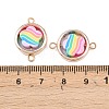 CCB Plastic Frame with Polymer Clay Rainbow Beads Links Connector Charms KK-D103-08C-RG-3
