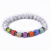 Narutal Howlite Beads Stretch Bracelets for Women QF7459-4-1