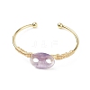 Natural Amethyst Coffee Bean Open Cuff Bangle BJEW-G660-01G-09-2