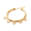 Brass Hoop Earring Findings with Latch Back Closure KK-F824-008G-4