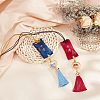 Olycraft 2Pcs 2 Colors Brocade Blessing Bag Pendant Decorations HJEW-OC0001-07-5