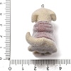 Anmial Theme Flocking Opaque Resin Pendants RESI-G130-01E-3
