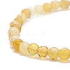 Natural Yellow Opal Round Beaded Stretch Bracelet BJEW-JB07901-4