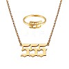 Angel Number Pendant Necklace & Open Cuff Ring JX199A-1