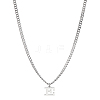 1Pc 304 Stainless Steel Letter Pendant Necklaces NJEW-LP0001-33E-P-1