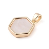 Brass Pave Shell Hexagon Charms KK-Q816-02G-2