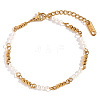 Retro Stainless Steel 18K Gold Plated Beaded Handmade Chain Bracelet Women HI2110-5