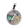 304 Stainless Steel with Paua Shell Pendants STAS-G268-02-P-3