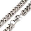 Non-Tarnish 201 Stainless Steel Curb Chain Necklaces for Men NJEW-M218-04G-P-2