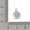 Rack Plating Brass Micro Pave CLear Cubic Zirconia Charms KK-E110-14P-V-3