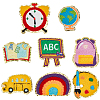 8Pcs 8 Styles Back to School Polyester Clothing Patches PATC-CY0001-55-1