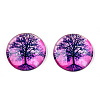 Half Round/Dome Tree Pattern Glass Flatback Cabochons for DIY Projects LS-GGLA-Q037-25mm-M28-07-3