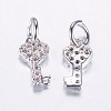 Long-Lasting Plated Brass Micro Pave Cubic Zirconia Charms X-ZIRC-F069-48P-2