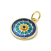 Real 14K Gold Plated Brass Enamel Charms KK-Z032-02B-2