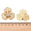 Flower Brass Micro Pave Cubic Zirconia Stud Earrings EJEW-F391-07G-01-5