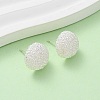 Brass Textured Stud Earrings EJEW-A143-02C-S-2