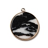 Natural Black & White Agate Pendants G-A213-01G-08-2