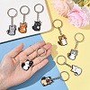 11Pcs 11 Colors Cat Shape PVC Pendant Keychains KEYC-YW0001-22-5