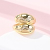 Brass Micro Pave Clear Cubic Zirconia Cuff Rings for Women RJEW-U047-29G-2