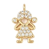 Rack Plating Brass Micro Pave Cubic Zirconia Pendants KK-H509-37G-1