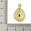 Rack Plating Brass Pave Cubic Zirconia Pendants KK-U029-28G-01-3