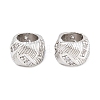 Barrel Brass Micro Pave Cubic Zirconia European Beads KK-B186-22P-1