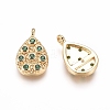 Brass Micro Pave Cubic Zirconia Pendants KK-D156-07G-D-2