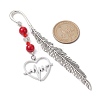 Valentine's Day Alloy Heart Pendant Bookmarks AJEW-JK00270-4