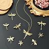 9Pcs 9 Styles Brass with Cubic Zirconia Pendants KK-CJ0003-33-6
