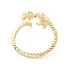 Dinosaur Skeleton Brass Open Cuff Ring for Women RJEW-A040-02G-3