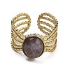 Oval Natural Amethyst Finger Rings RJEW-N046-07G-07-2