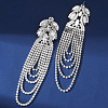 Exaggerated Leaf Tassel Brass Stud Earrings OH2518-3