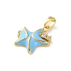 Brass Micro Pave Cubic Zirconia Pendants KK-P320-08B-G-2