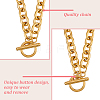 2Pcs 2 Colors Alloy Cable Chain Necklace for Men Women NJEW-AN0001-19-3