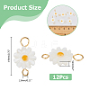 12Pcs Natural Freshwater Shell Flower Connector Charms PALLOY-HS00006-2