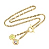 Ion Plating(IP) 304 Stainless Steel Green Yellow Enamel Letter & Eye Pendant Wheat Chain Necklaces STAS-Z102-01G-N-2