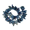 Spray Painted Electroplate Natural Quartz Crystal Points Beads Strands G-Q610-02B-2