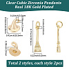4Pcs 2 Styles Brass Pendants KK-SC0008-09-2