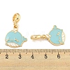 Rack Plating Alloy Enamel Whale European Dangle Charms FIND-B034-53G-02-3