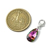 Glass Teardrop Pendant Decoration HJEW-JM02949-3