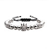 Sparkling Hexagonal Crown Bracelet with Zircon Stones - Fashionable Accessory for Women ST2416208-1