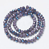 Electroplate Opaque Solid Color Glass Beads Strands EGLA-A034-P4mm-I17-2