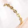 304 Stainless Steel Pig Nose Shape Link Chain Bracelets for Women BJEW-F527-09G-2