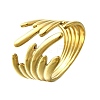304 Stainless Steel Adjustable Cuff Rings for Women RJEW-B123-01G-04-4