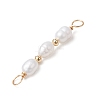 Natural Cultured Freshwater Pearl Rice Beaded Connector Charms PALLOY-JF03703-4