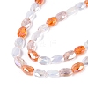 Electroplate Imitation Jade & Opaque & Transparent Glass Beads Strands EGLA-Q135-4x6MM-01C-4