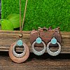 Bohemian Alloy & Wood Pendant Necklaces & Dangle Earrings Sets WG8FC17-03-1