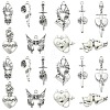 50Pcs 10 Styles Gothic Tibetan Style Alloy Pendants TIBEP-CJ0002-53-1